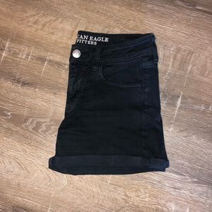 American Eagle Black Midi Shorts